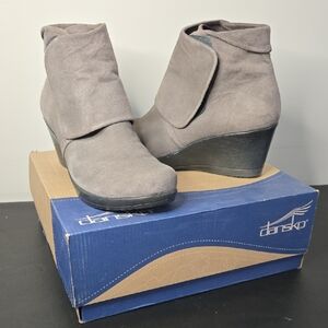 Dansko Women's Charcoal Wedge Ankle Boots